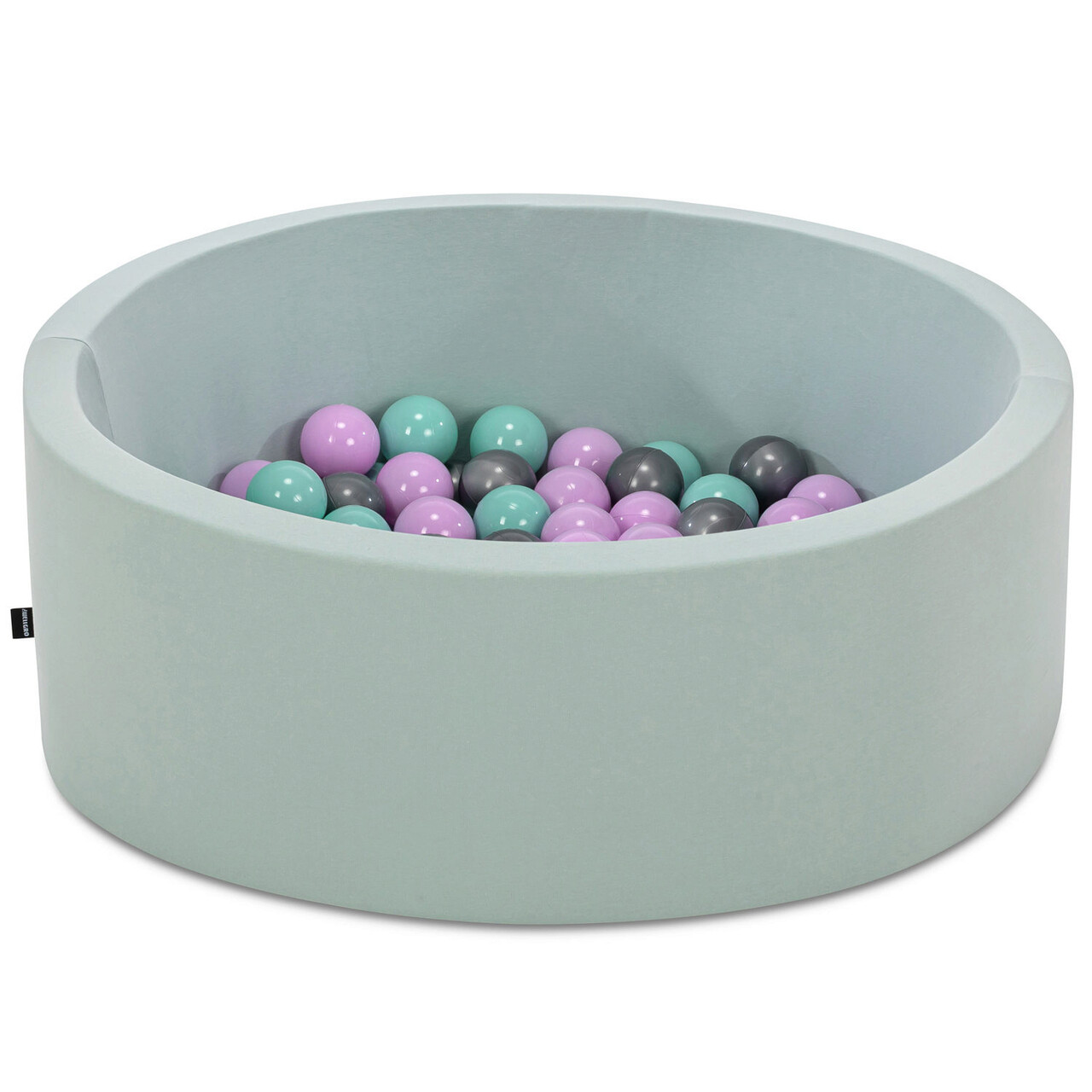 Piscina cu bile, Bubble Pops v5, 150 bile, Ø85 x 30 cm, bumbac/plastic, menta - imagine 3
